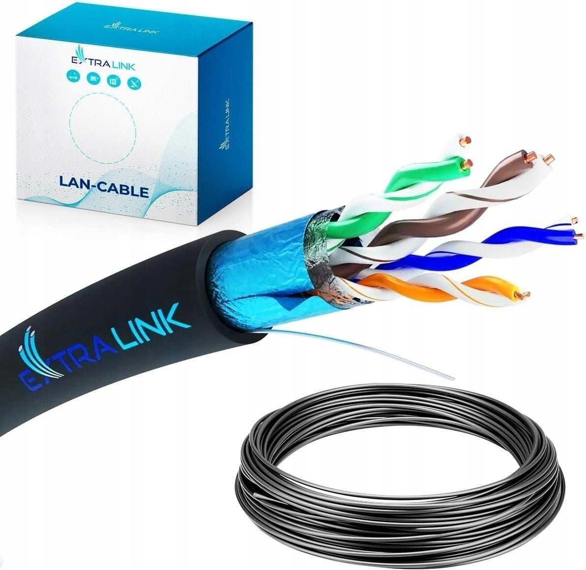 EXTRALINK Extralink CAT5E FTP (F/UTP) Esterno | Cavo di rete twisted pair | 50M - CAVI PER COMPUTER E PERIFERICHE | TecnoCARE.net Sabaudia, Latina, Terracina, San Felice Circeo e Pontinia