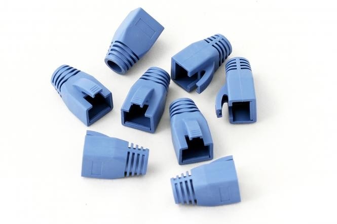 DIGITUS Kink Protection Sleeves, for RJ45 Modular plugs color blue, for cables up to 7.5mm diameter, 10 pieces - CAVI PER COMPUTER E PERIFERICHE | TecnoCARE.net Sabaudia, Latina, Terracina, San Felice Circeo e Pontinia
