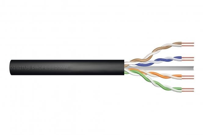 DIGITUS CAT 5e U-UTP outdoor installation cable, 250 MHz Fca (PVC), AWG 23/1, 305 m drum, sx, black - CAVI PER COMPUTER E PERIFERICHE | TecnoCARE.net Sabaudia, Latina, Terracina, San Felice Circeo e Pontinia