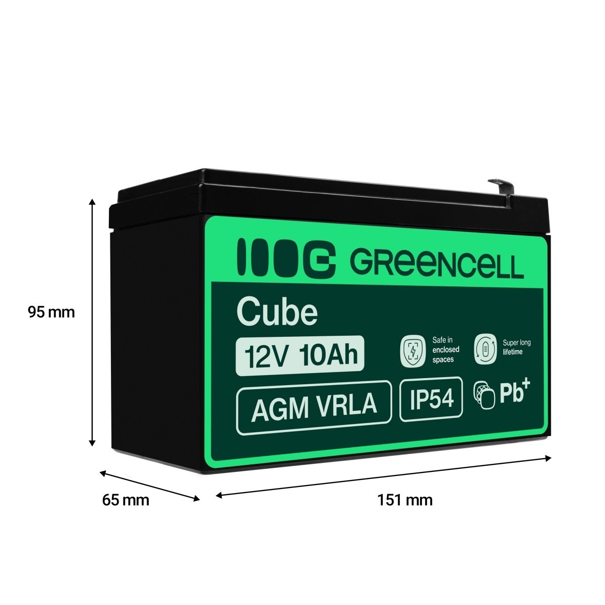 GREEN CELL Green Cell AGM Battery Lead Acid 12V 10Ah Maintenance Free for UPS and - Batteria - 10000 mAh - BATTERIE E ALIMENTATORI | TecnoCARE.net Sabaudia, Latina, Terracina, San Felice Circeo e Pontinia