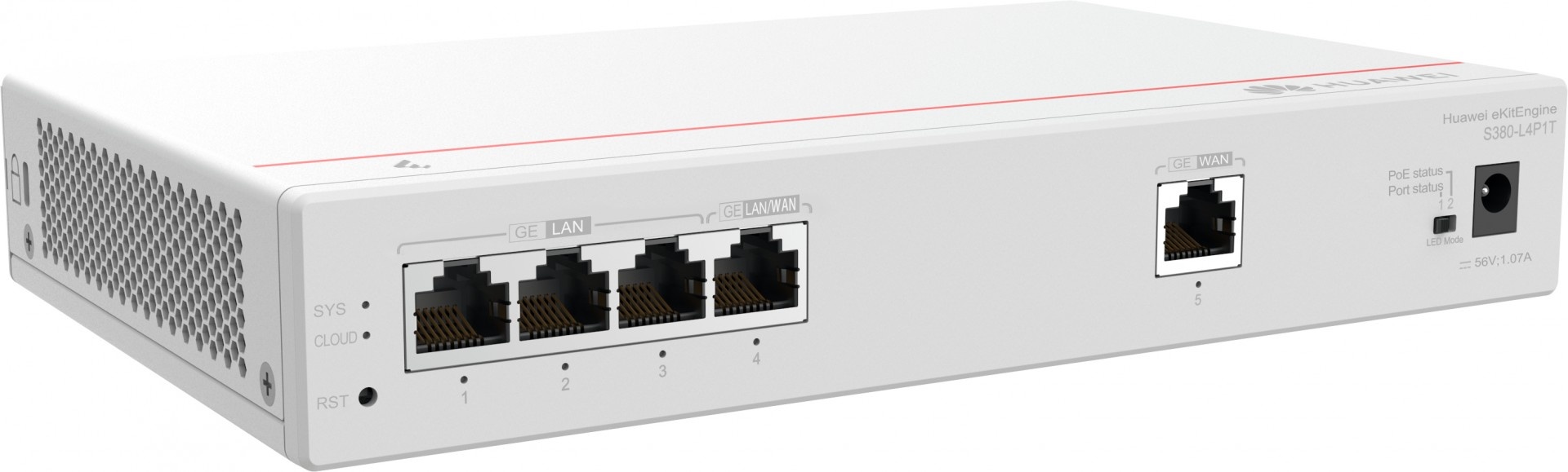 HUAWEI Huawei Gateway S380-L4P1T, 1*GE WAN, 4*GE LAN(PoE+, 50W) - RETI | TecnoCARE.net Sabaudia, Latina, Terracina, San Felice Circeo e Pontinia