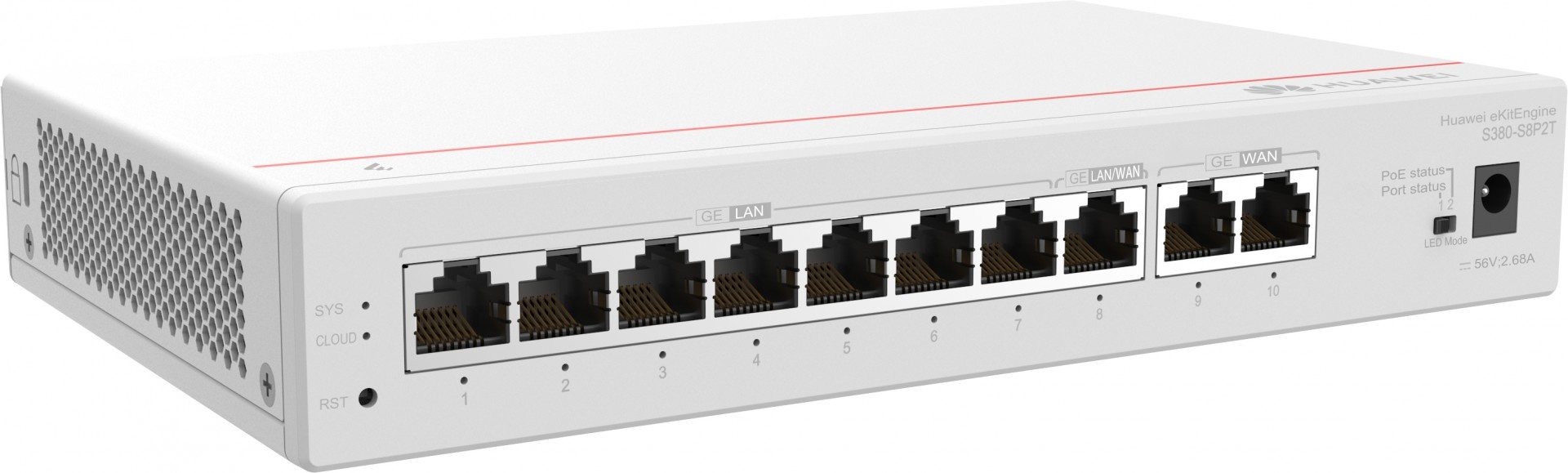 HUAWEI Huawei Gateway S380-S8P2T, 2*GE WAN, 8*GE LAN(PoE+, 124W) - RETI | TecnoCARE.net Sabaudia, Latina, Terracina, San Felice Circeo e Pontinia