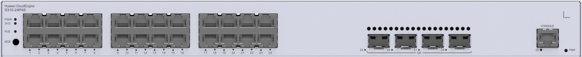 HUAWEI Huawei Switch S310-24P4S (24*GE ports, 4*GE SFP ports, PoE+, AC power) - RETI | TecnoCARE.net Sabaudia, Latina, Terracina, San Felice Circeo e Pontinia