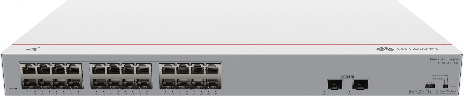 HUAWEI Huawei Switch S110-24LP2SR (24*GE ports(124W PoE+), 2*GE SFP ports, AC power) - RETI | TecnoCARE.net Sabaudia, Latina, Terracina, San Felice Circeo e Pontinia
