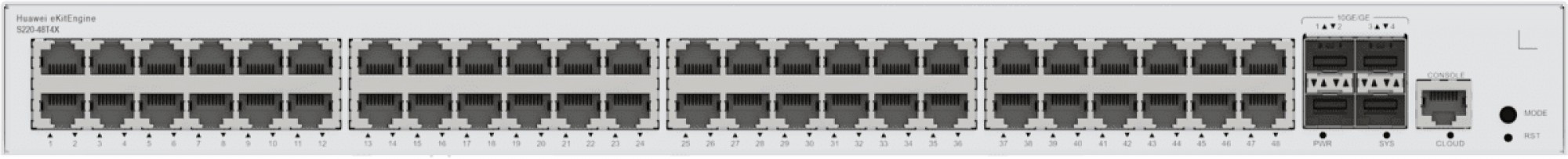 HUAWEI HUAWEI eKit S220 Series S220-48T4X Gestito L2 Gigabit Ethernet (10/100/1000) 1U Grigio - RETI | TecnoCARE.net Sabaudia, Latina, Terracina, San Felice Circeo e Pontinia