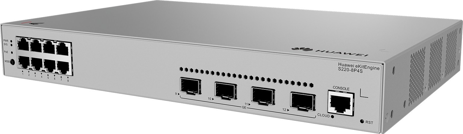 HUAWEI HUAWEI eKit S220 Series S220-8P4S Gestito L2 Gigabit Ethernet (10/100/1000) Supporto Power over Ethernet (PoE) 1U Grigio - RETI | TecnoCARE.net Sabaudia, Latina, Terracina, San Felice Circeo e Pontinia