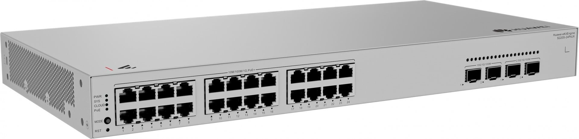 HUAWEI Huawei Switch S220S-24P4JX,S220S-24P4JX,S220S-24P4JX (24 porte 10/100/1000BASE-T (400 W PoE+), 2 porte 10GE SFP+, 2 porte 2.5GE SFP, alimentazione AC integrata) - RETI | TecnoCARE.net Sabaudia, Latina, Terracina, San Felice Circeo e Pontinia