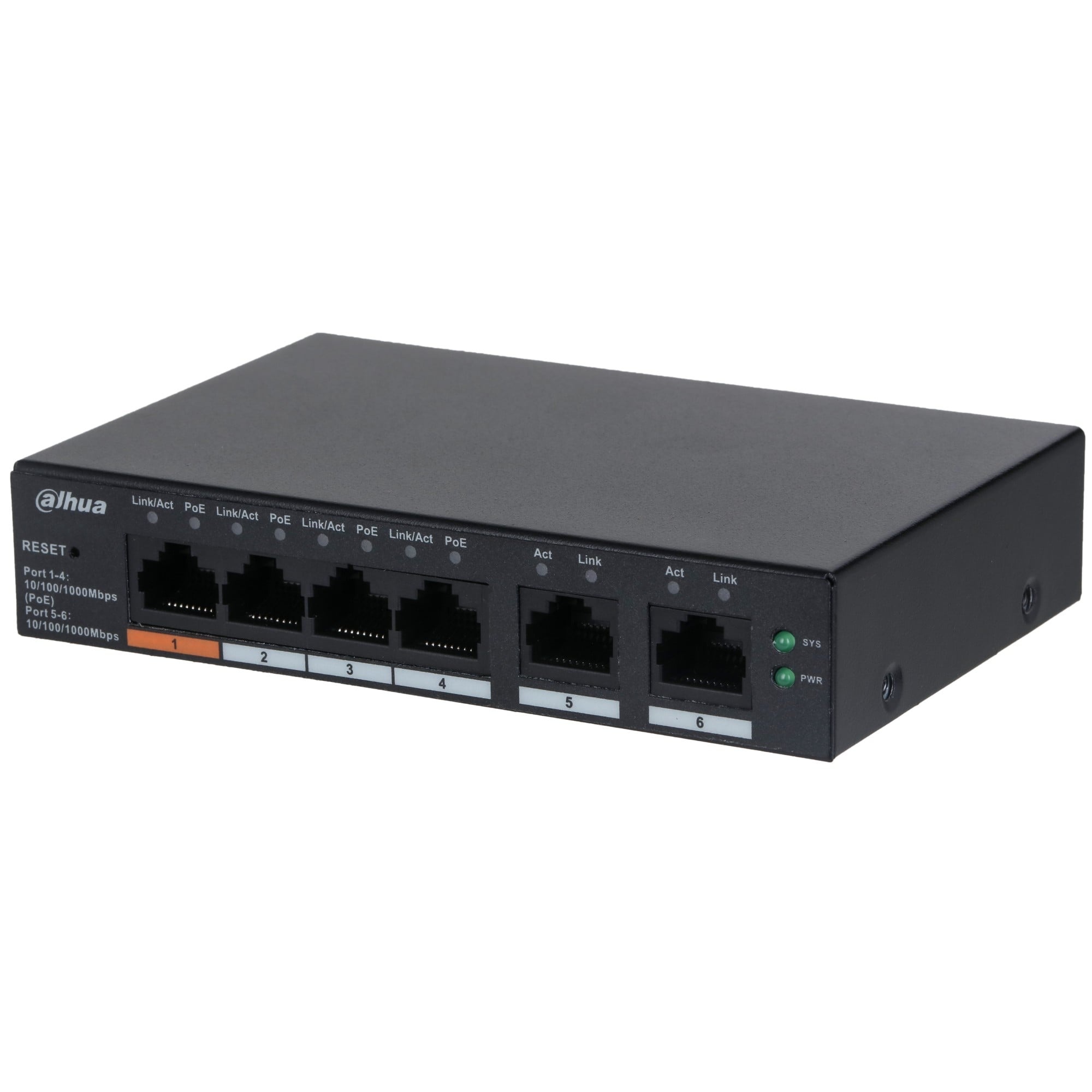 DAHUA Dahua CS4006-4GT-60 6-portowy zdalnie zarządzany przełącznik Gigabit z 4 portami PoE - RETI | TecnoCARE.net Sabaudia, Latina, Terracina, San Felice Circeo e Pontinia