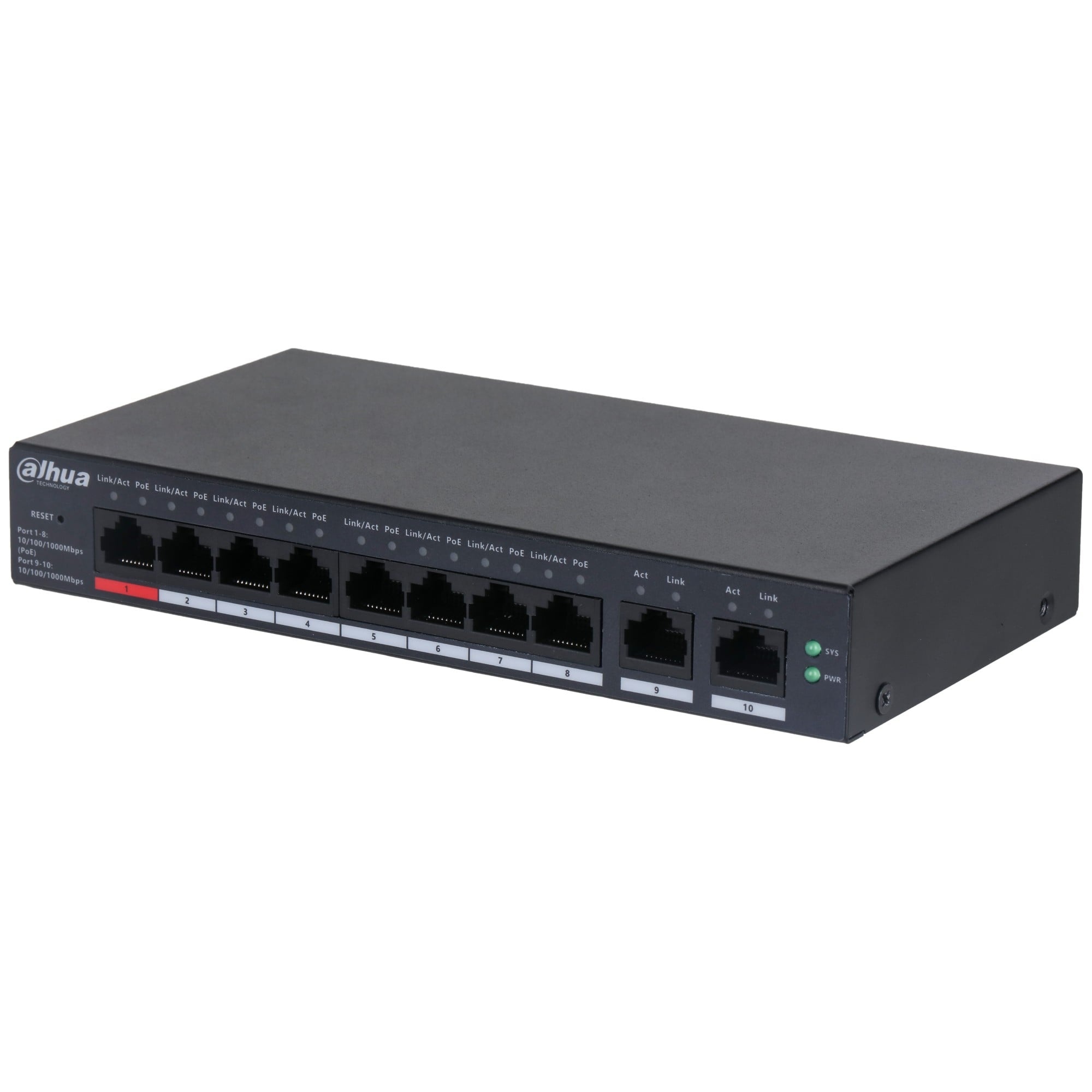 DAHUA Dahua CS4010-8GT-110 10-porto switch desktop gestito in cloud Gigabit con 8 porte PoE - RETI | TecnoCARE.net Sabaudia, Latina, Terracina, San Felice Circeo e Pontinia