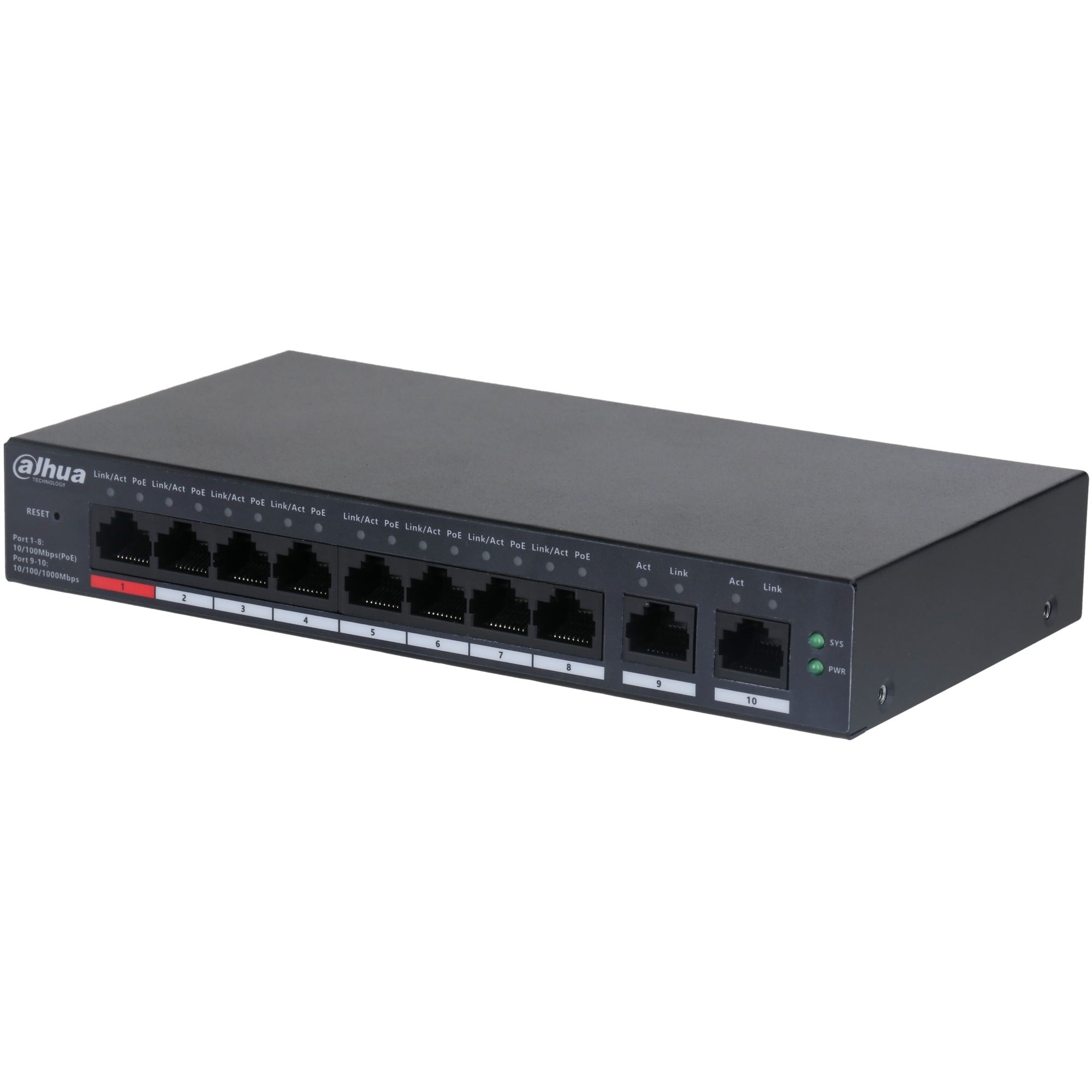 DAHUA Dahua CS4010-8ET-110 10-porta switch desktop gestito in cloud con 8 porte PoE - RETI | TecnoCARE.net Sabaudia, Latina, Terracina, San Felice Circeo e Pontinia