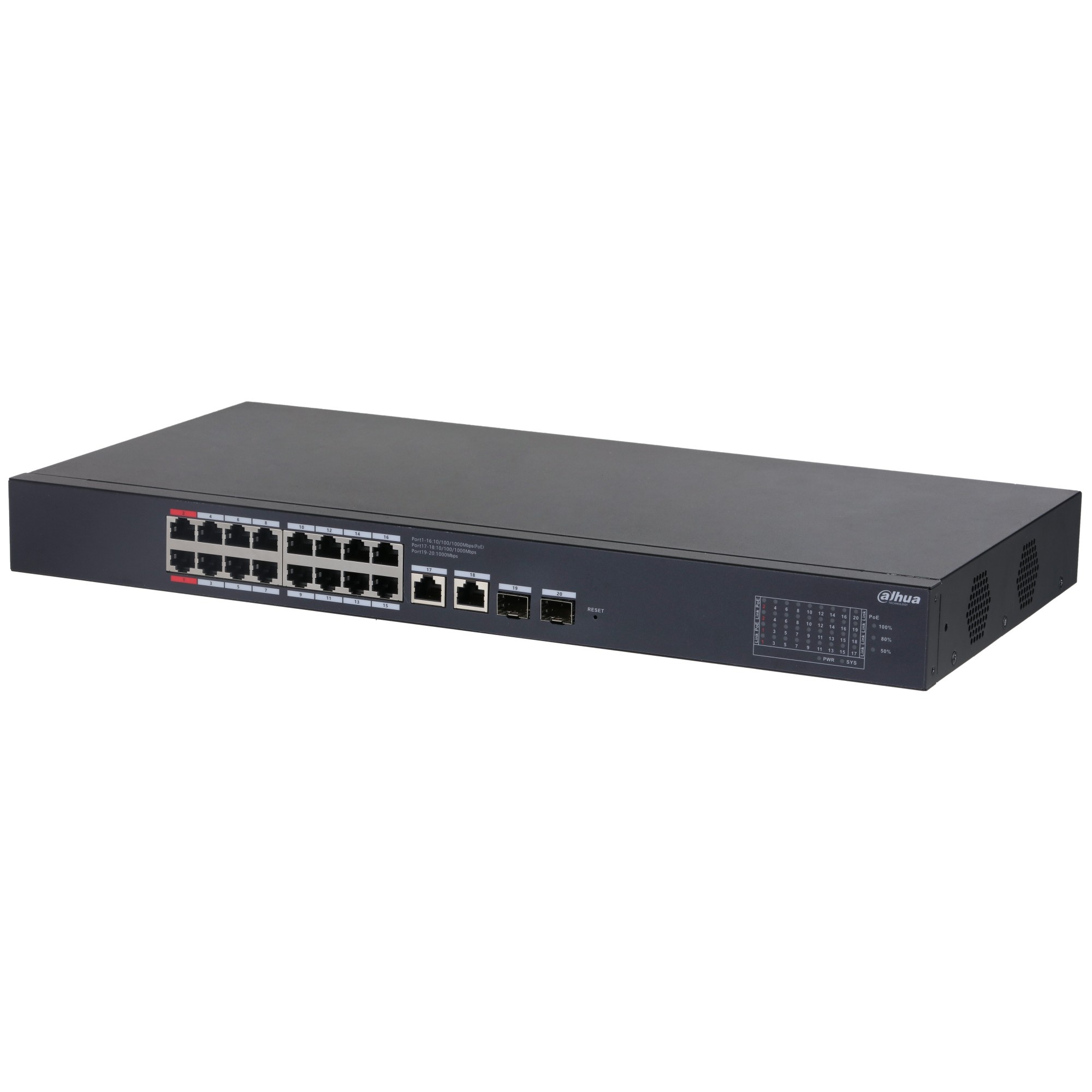 DAHUA Dahua CS4220-16GT-240 Switch desktopowy Gigabit zarządzany w chmurze z 20 portami z 16 portami PoE - RETI | TecnoCARE.net Sabaudia, Latina, Terracina, San Felice Circeo e Pontinia