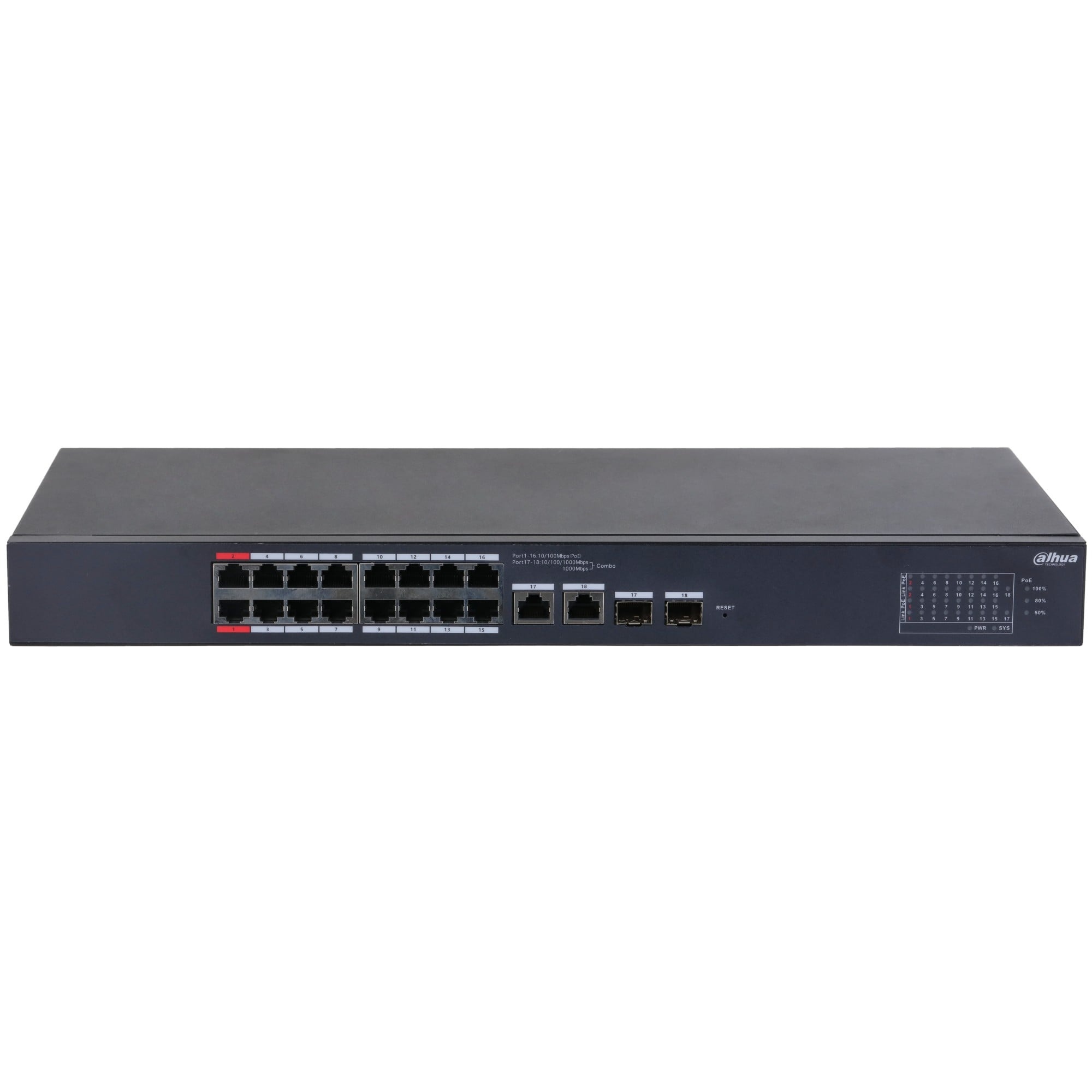 DAHUA Dahua CS4218-16ET-135 Switch desktopowy zarządzany w chmurze z 18 portami i 16 portami PoE - RETI | TecnoCARE.net Sabaudia, Latina, Terracina, San Felice Circeo e Pontinia