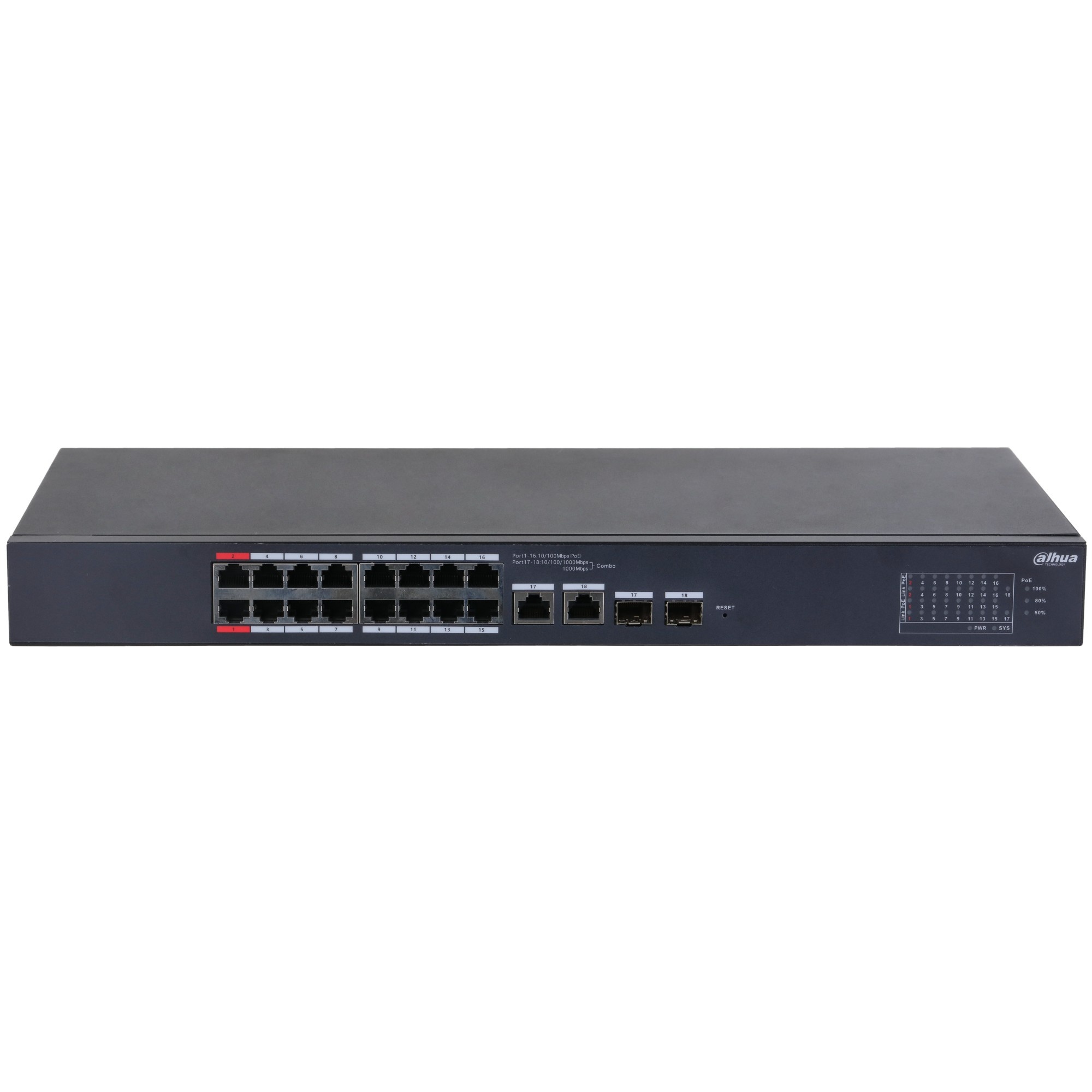 DAHUA Dahua CS4218-16ET-240 Switch desktopowy zarządzany w chmurze z 18 portami z 16 portami PoE - RETI | TecnoCARE.net Sabaudia, Latina, Terracina, San Felice Circeo e Pontinia