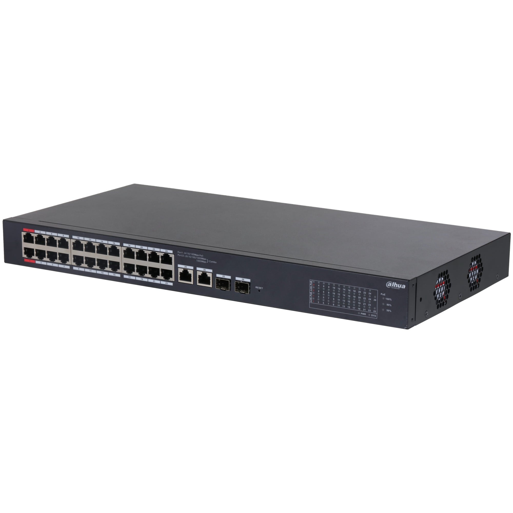 DAHUA Dahua CS4226-24ET-375 26-port switch desktopowy zarządzany w chmurze z 24 portami PoE - RETI | TecnoCARE.net Sabaudia, Latina, Terracina, San Felice Circeo e Pontinia