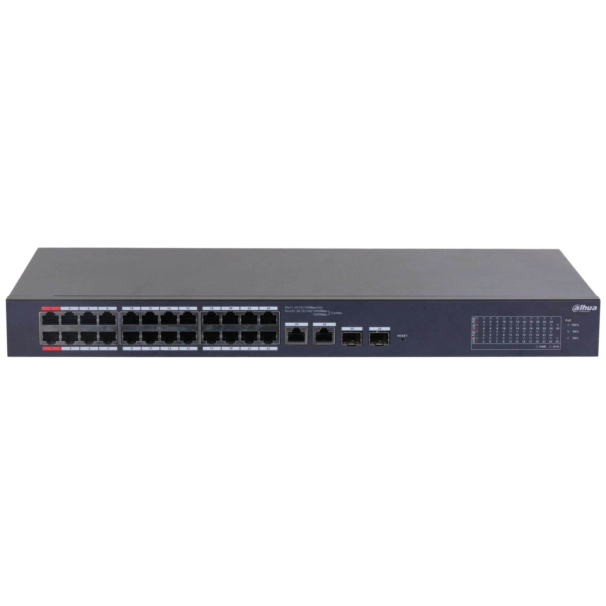 DAHUA Dahua CS4226-24ET-375 26-port switch desktopowy zarządzany w chmurze z 24 portami PoE - RETI | TecnoCARE.net Sabaudia, Latina, Terracina, San Felice Circeo e Pontinia