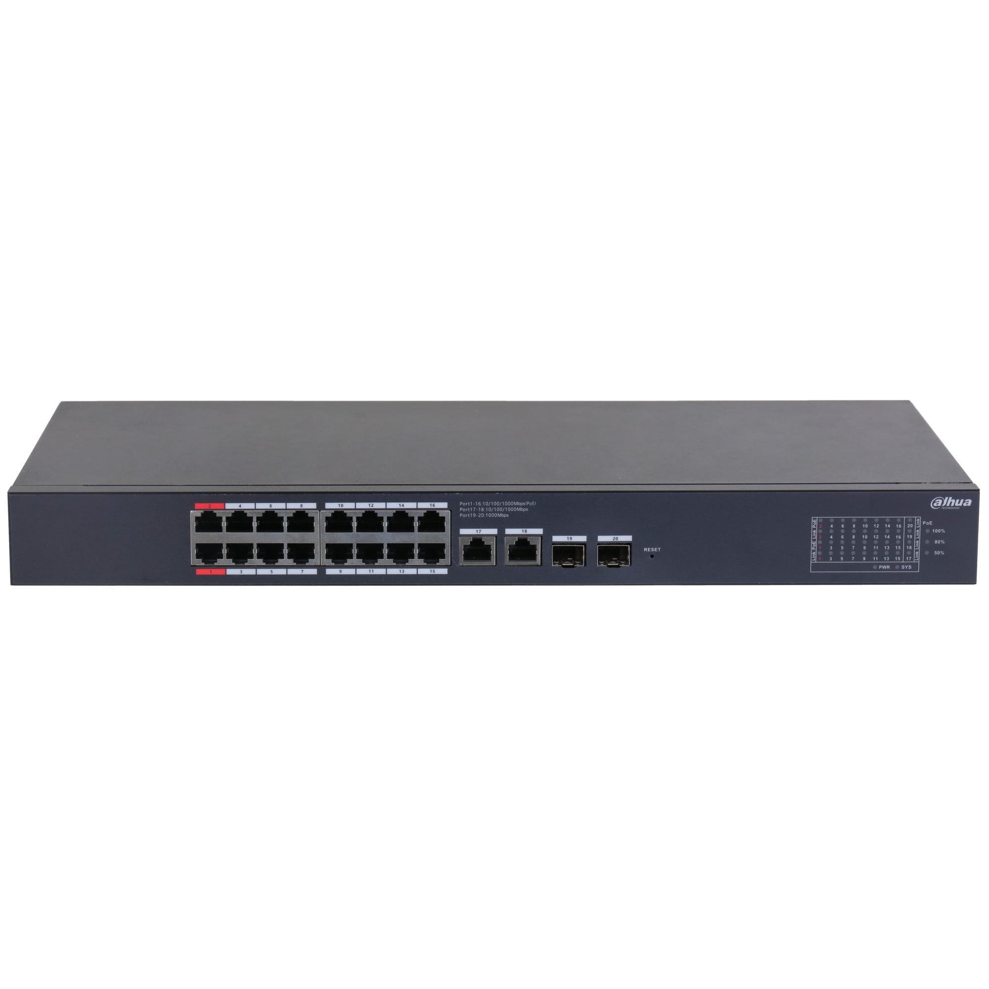 DAHUA Dahua CS4220-16GT-135 Switch Gigabit Desktop a 20 Porte Gestito in Cloud con 16 Porte PoE - RETI | TecnoCARE.net Sabaudia, Latina, Terracina, San Felice Circeo e Pontinia