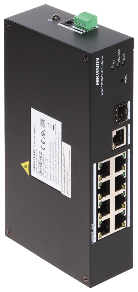 HIKVISION Hikvision DS-3T1310P-SI/HS 8 Port Fast Ethernet Smart Harsh POE Switch - RETI | TecnoCARE.net Sabaudia, Latina, Terracina, San Felice Circeo e Pontinia