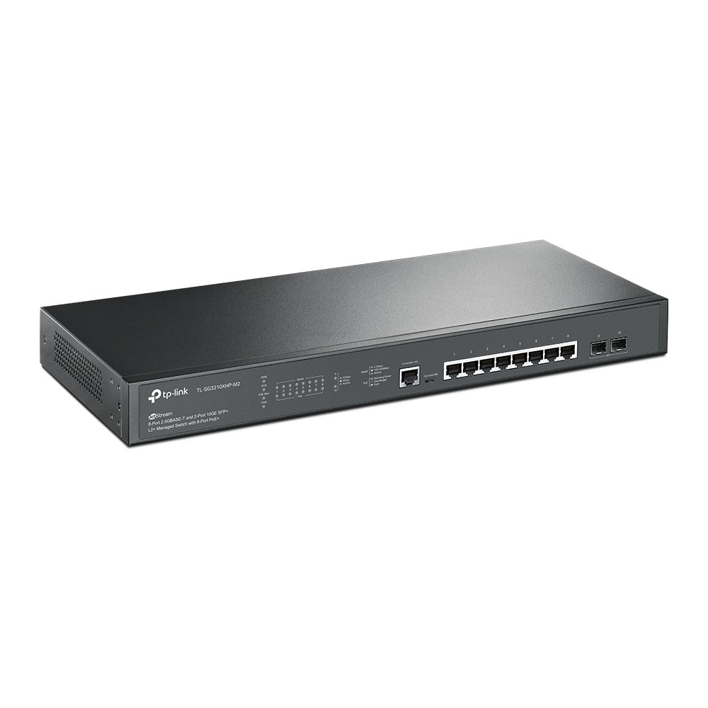 TP-LINK TP-Link JetStream TL-SG3210XHP-M2 switch di rete Gestito L2+ 2.5G Ethernet (100/1000/2500) Supporto Power over Ethernet (PoE) 1U Nero - RETI | TecnoCARE.net Sabaudia, Latina, Terracina, San Felice Circeo e Pontinia