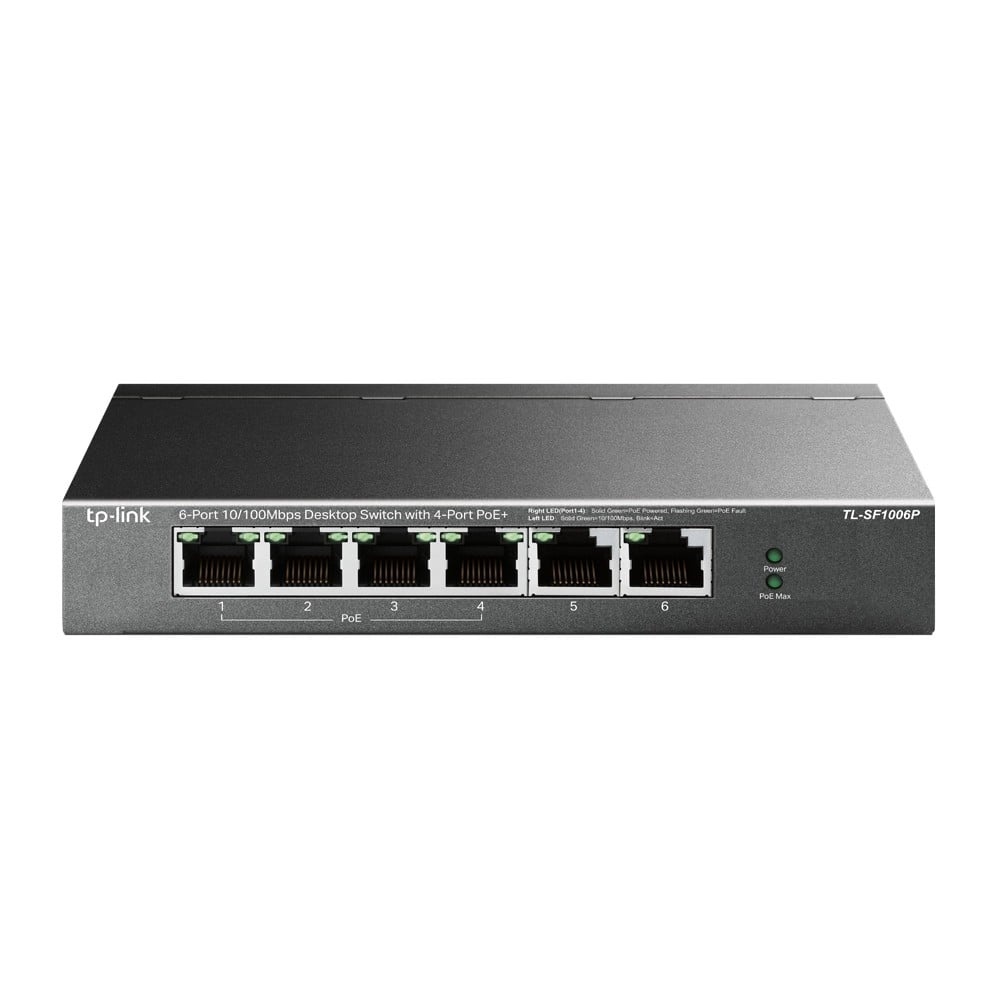 TP-LINK TP-Link TL-SF1006P switch di rete Non gestito Fast Ethernet (10/100) Supporto Power over Ethernet (PoE) Nero - RETI | TecnoCARE.net Sabaudia, Latina, Terracina, San Felice Circeo e Pontinia
