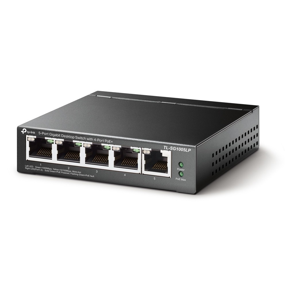 TP-LINK TP-Link TL-SG1005LP switch di rete Non gestito Gigabit Ethernet (10/100/1000) Supporto Power over Ethernet (PoE) Nero - RETI | TecnoCARE.net Sabaudia, Latina, Terracina, San Felice Circeo e Pontinia