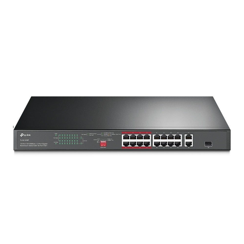 TP-LINK TP-Link TL-SL1218P switch di rete Non gestito Gigabit Ethernet (10/100/1000) Supporto Power over Ethernet (PoE) 1U Nero - RETI | TecnoCARE.net Sabaudia, Latina, Terracina, San Felice Circeo e Pontinia