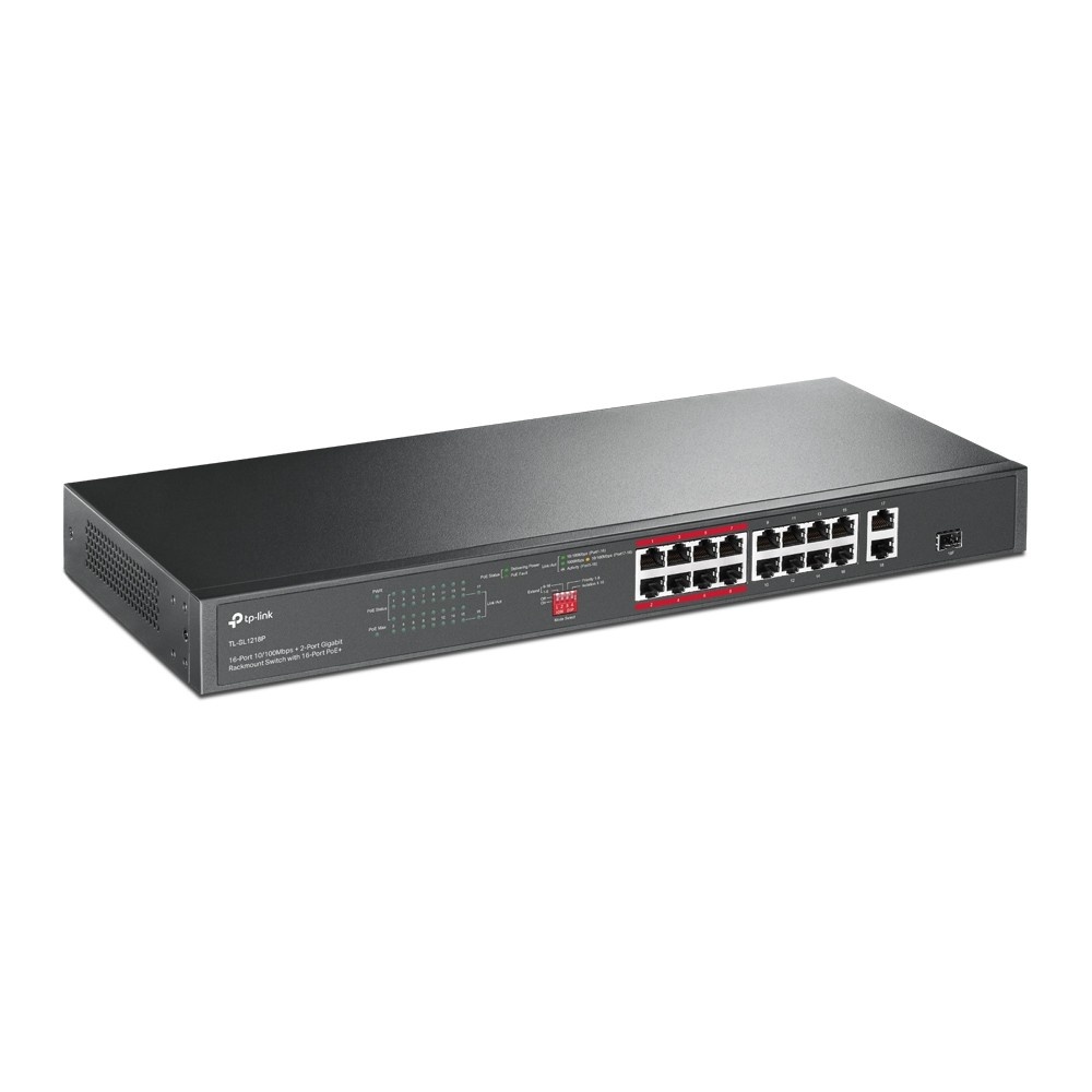 TP-LINK TP-Link TL-SL1218P switch di rete Non gestito Gigabit Ethernet (10/100/1000) Supporto Power over Ethernet (PoE) 1U Nero - RETI | TecnoCARE.net Sabaudia, Latina, Terracina, San Felice Circeo e Pontinia