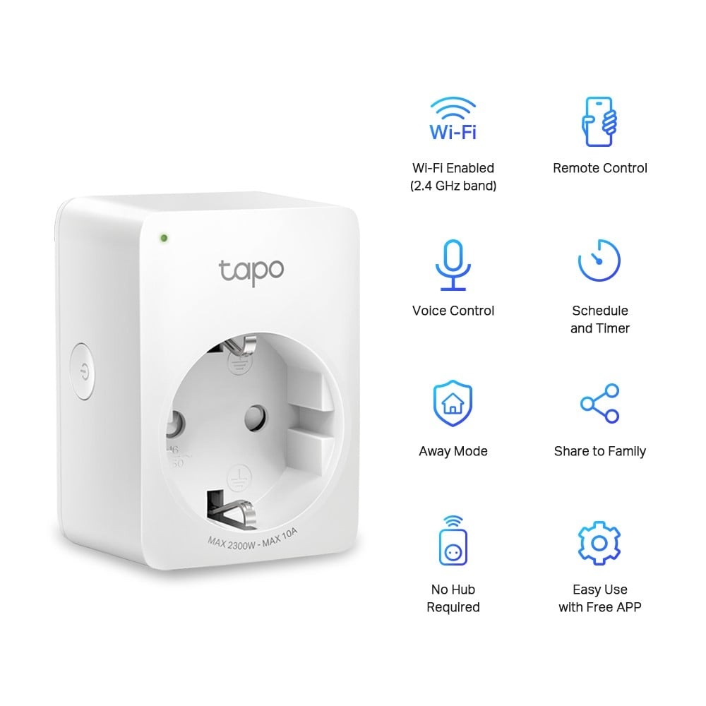 TP-LINK TP-Link Tapo P100 Mini Presa Wi-Fi Intelligente Interna Controllo Wireless - DISPOSITIVI SMART PER LA CASA | TecnoCARE.net Sabaudia, Latina, Terracina, San Felice Circeo e Pontinia