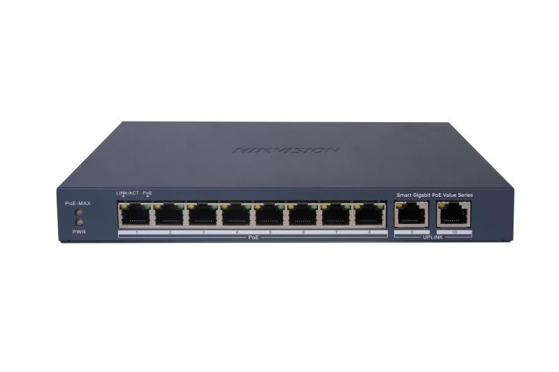 HIKVISION HIKVISION SWITCH L2, SMART MANAGED, 8 GIGABIT RJ45 POE PORTS, 2 GIGABIT RJ45 PORT, 802.3AF/AT, POE P - SWITCH E HUB | TecnoCARE.net Sabaudia, Latina, Terracina, San Felice Circeo e Pontinia