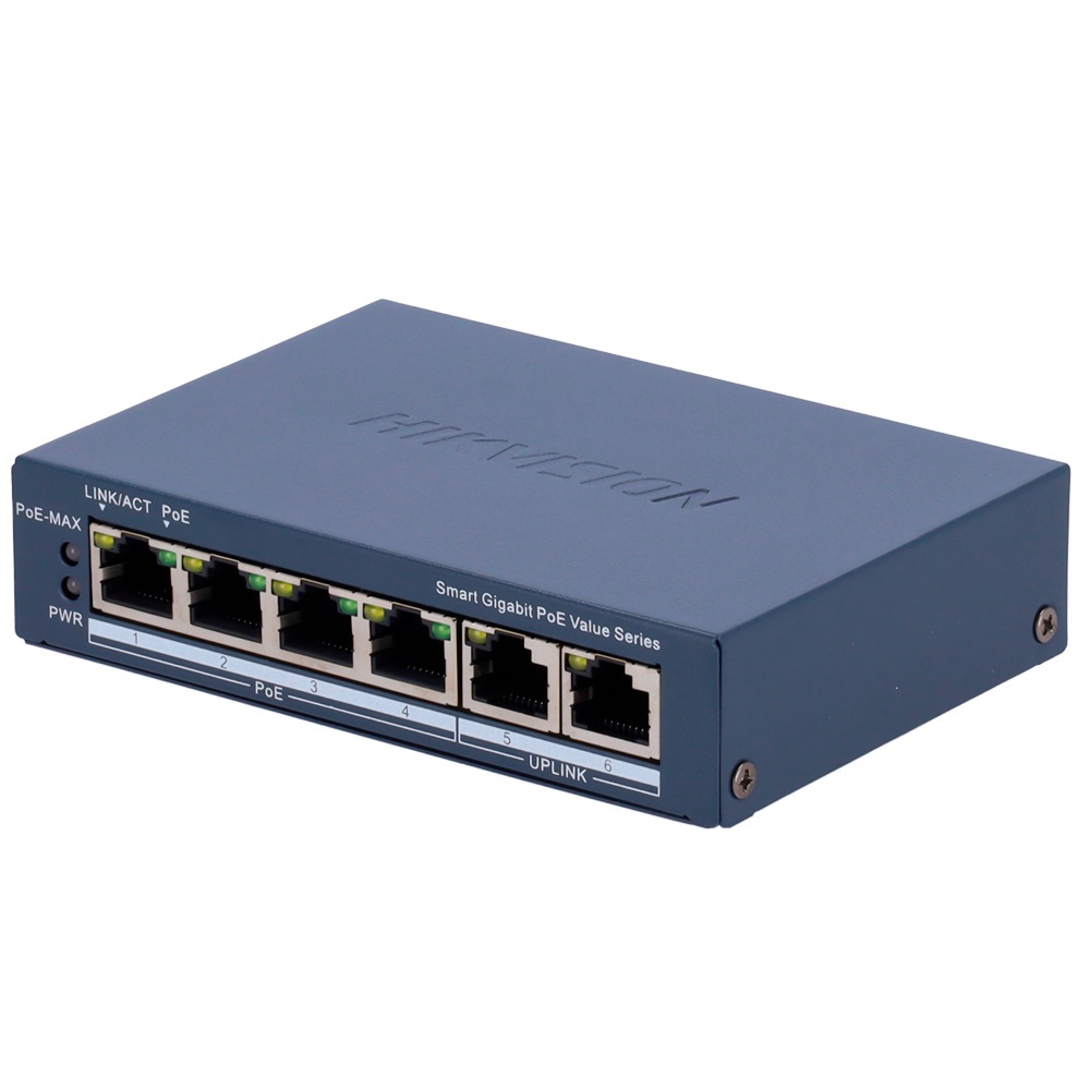 HIKVISION HIKVISION SWITCH SMART MANAGED 4 POE GIGABIT PORTS - SWITCH E HUB | TecnoCARE.net Sabaudia, Latina, Terracina, San Felice Circeo e Pontinia