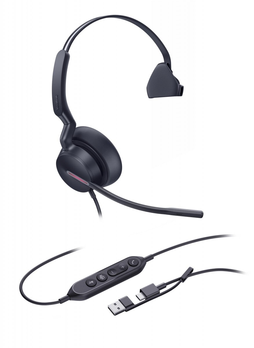 YEALINK Yealink UH46 Mono Teams USB-C/A Auricolare Cablato A Padiglione Ufficio USB Type-C / USB Type-A Nero - AUDIO E CUFFIE PORTATILI | TecnoCARE.net Sabaudia, Latina, Terracina, San Felice Circeo e Pontinia