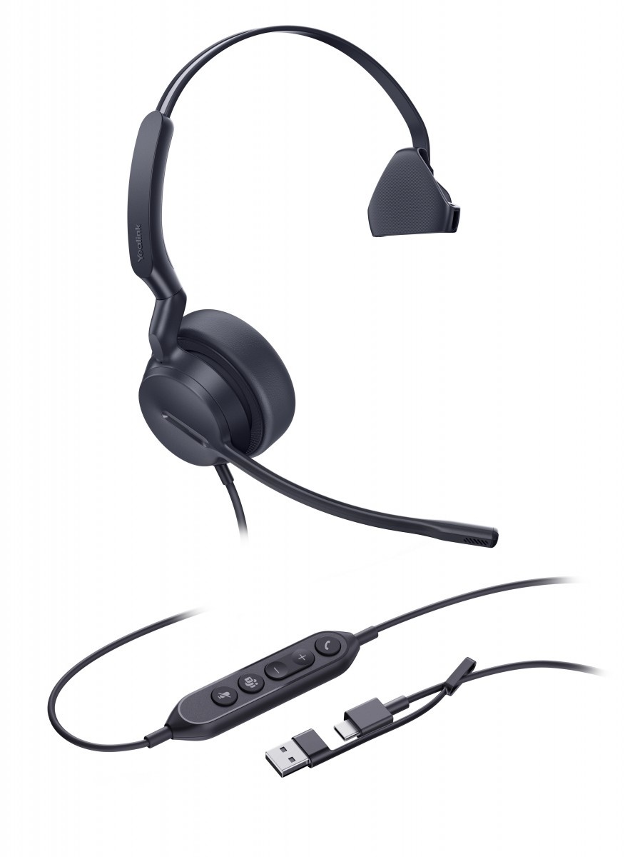 YEALINK Yealink UH44 Mono Teams USB-C/A Auricolare Cablato A Padiglione Ufficio USB Type-C / USB Type-A Nero - AUDIO E CUFFIE PORTATILI | TecnoCARE.net Sabaudia, Latina, Terracina, San Felice Circeo e Pontinia