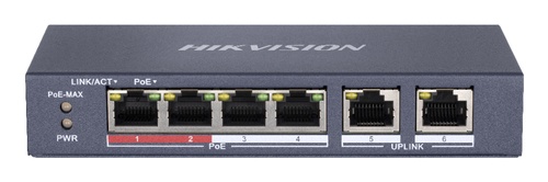 HIKVISION HIKVISION SWITCH 10/100 POE METALLICO L2, UNMANAGED, 4 10/100M RJ45 POE PORTS, 2 10/100M RJ45 UPLINK - SWITCH E HUB | TecnoCARE.net Sabaudia, Latina, Terracina, San Felice Circeo e Pontinia