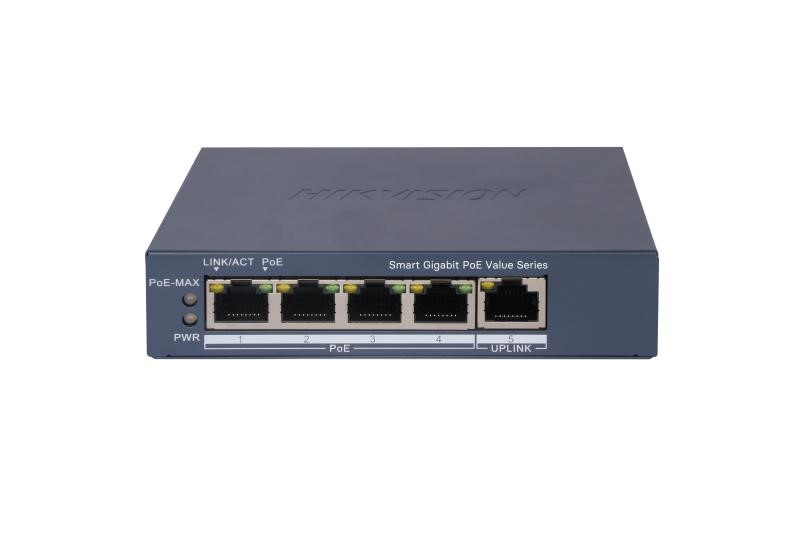 HIKVISION Hikvision DS-3E1505P-EI/M(O-STD) Switch POE Gigabit Smart a 4 porte - RETI | TecnoCARE.net Sabaudia, Latina, Terracina, San Felice Circeo e Pontinia