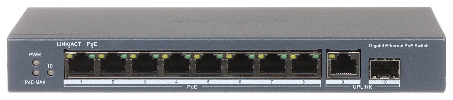 HIKVISION HIKVISION SWITCH GIGABIT POE METALLICO + UPLINK GIGABIT SFP - SWITCH E HUB | TecnoCARE.net Sabaudia, Latina, Terracina, San Felice Circeo e Pontinia