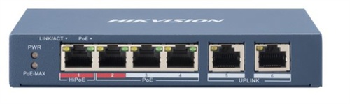 HIKVISION HIKVISION SWITCH 10/100 HI-POE METALLICO L2, UNMANAGED, 4 10/100M RJ45 POE PORTS, 2 10/100M RJ45 UPL - SWITCH E HUB | TecnoCARE.net Sabaudia, Latina, Terracina, San Felice Circeo e Pontinia