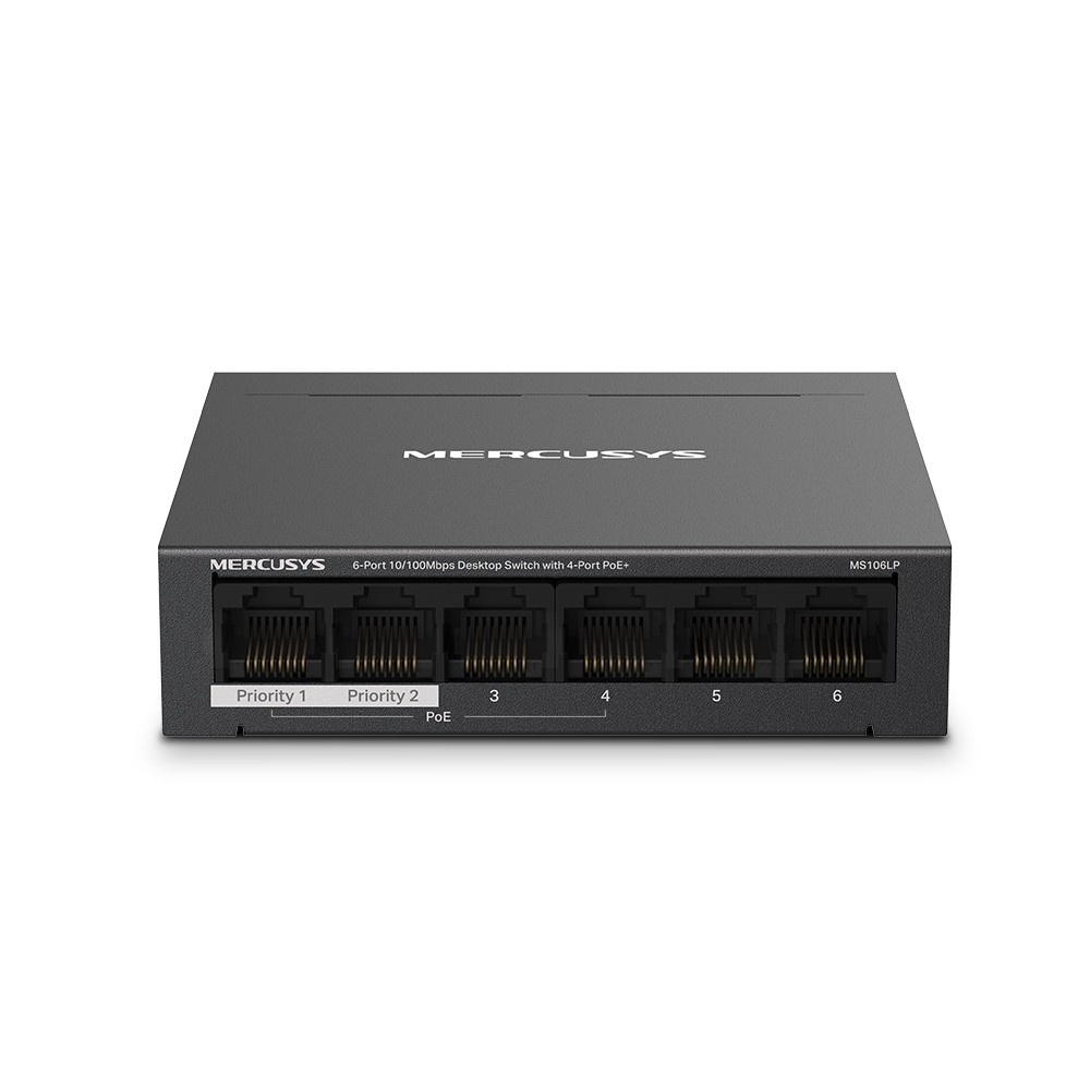 TP-LINK Mercusys MS106LP switch di rete Gestito Fast Ethernet (10/100) Supporto Power over Ethernet (PoE) Nero - RETI | TecnoCARE.net Sabaudia, Latina, Terracina, San Felice Circeo e Pontinia