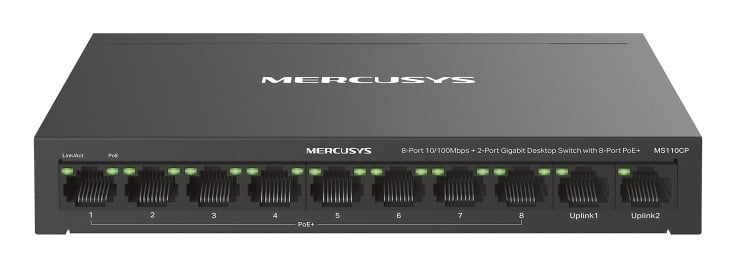 TP-LINK Mercusys MS110CP switch di rete Fast Ethernet (10/100) Supporto Power over Ethernet (PoE) Nero - RETI | TecnoCARE.net Sabaudia, Latina, Terracina, San Felice Circeo e Pontinia