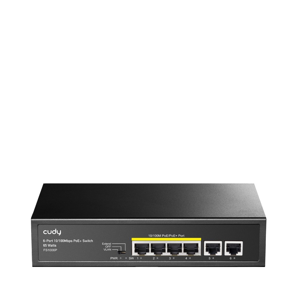 CUDY Cudy FS1006P switch di rete Non gestito Fast Ethernet (10/100) Supporto Power over Ethernet (PoE) Nero - RETI | TecnoCARE.net Sabaudia, Latina, Terracina, San Felice Circeo e Pontinia
