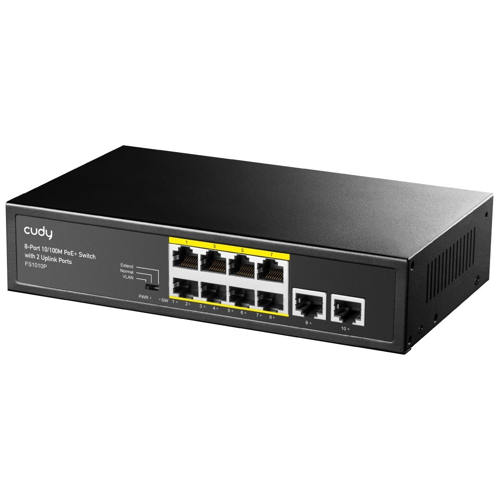 CUDY Cudy FS1010P switch di rete Non gestito Fast Ethernet (10/100) Supporto Power over Ethernet (PoE) Nero - RETI | TecnoCARE.net Sabaudia, Latina, Terracina, San Felice Circeo e Pontinia