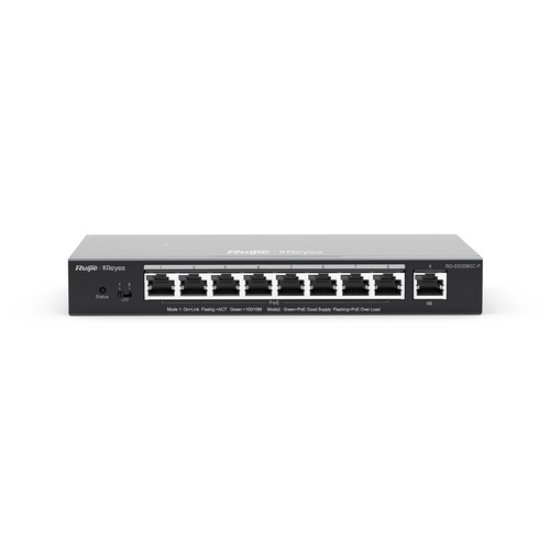 RUIJIEE REYEE SMART SWITCH POE GIGABIT 9 P., 8 P. POE/POE+, POE POWER BUDGET 120W CHASSIS METALLICO DESKTOP - SWITCH E HUB | TecnoCARE.net Sabaudia, Latina, Terracina, San Felice Circeo e Pontinia