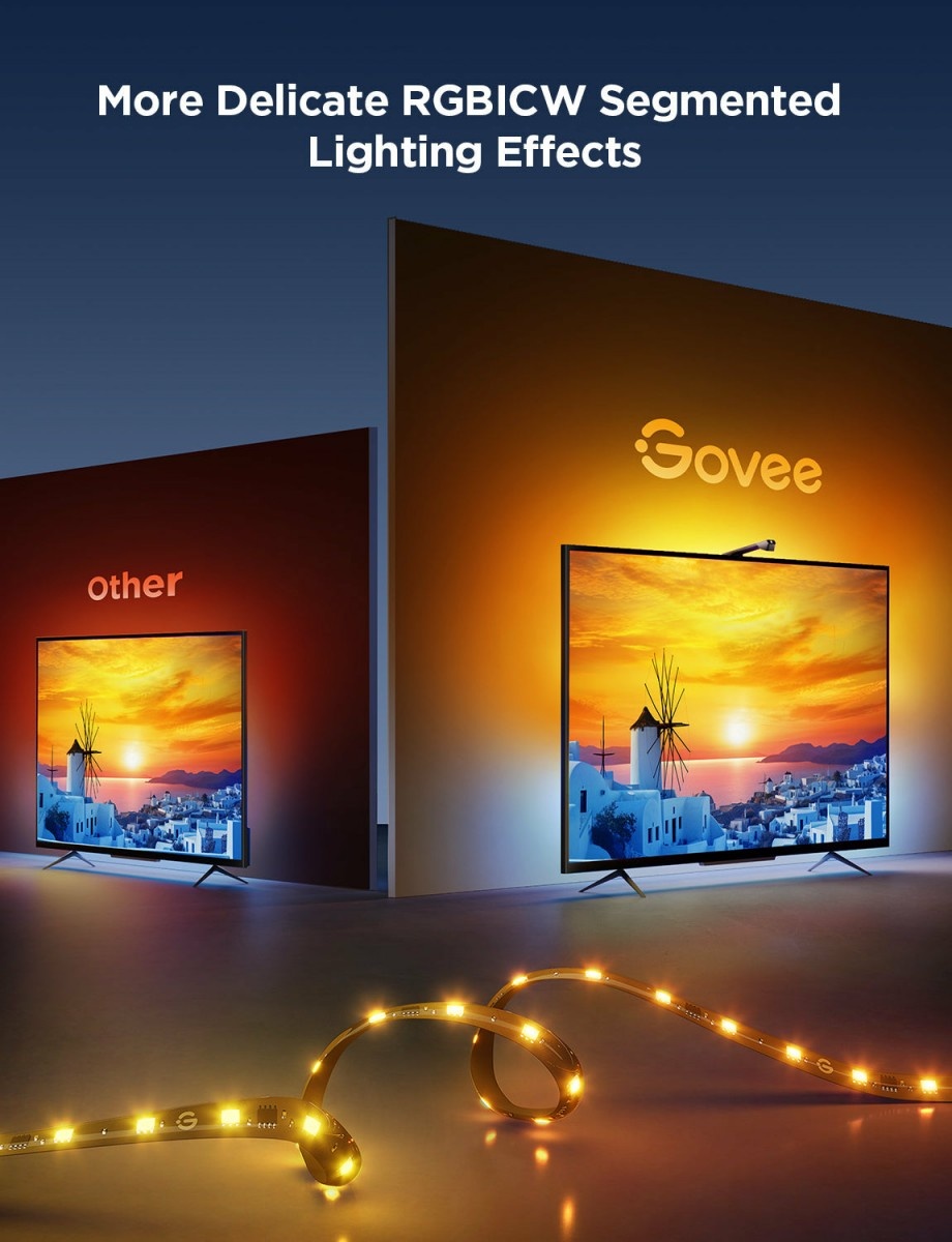 GOVEE Govee H6099 TV Backlight 3 Lite | Illuminazione LED | per TV 55-65 pollici, RGBICW, Wi-Fi+Bluetooth - LAMPADINE | TecnoCARE.net Sabaudia, Latina, Terracina, San Felice Circeo e Pontinia