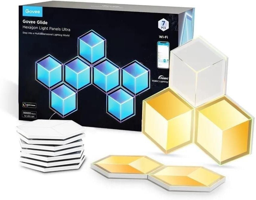 GOVEE Govee H606A Glide Pannelli Luminosi Esagonali Ultra 7-pack | Illuminazione LED | RGBIC, Wi-Fi 2.4GHz, Bluetooth - LAMPADINE | TecnoCARE.net Sabaudia, Latina, Terracina, San Felice Circeo e Pontinia