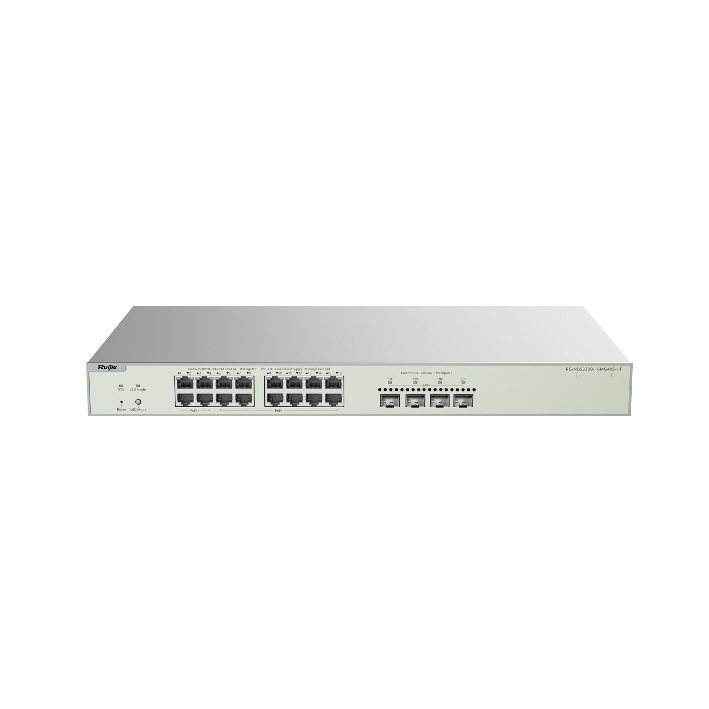RUIJIEE REYEE CLOUD SWITCH MANAGED L2 MULTI-GIGABIT 16 P. 2,5GB, 4 P. 2,5GB POE++, 12 P. POE+, 4 P. 10G SFP+ - SWITCH E HUB | TecnoCARE.net Sabaudia, Latina, Terracina, San Felice Circeo e Pontinia