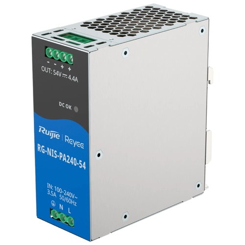 RUIJIEE REYEE ALIMENTATORE AC/DC 240W 56V DIN-RAIL PER SWITCH INDUSTRIALI - SWITCH E HUB | TecnoCARE.net Sabaudia, Latina, Terracina, San Felice Circeo e Pontinia