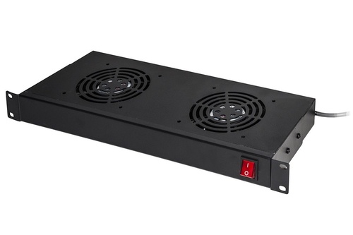 LINK RIPIANO PER ARMADI RACK19 CON 2 VENTOLE NERO 2 AGGANCI 483x170x44mm - ARMADI RACK ACCESSORI | TecnoCARE.net Sabaudia, Latina, Terracina, San Felice Circeo e Pontinia