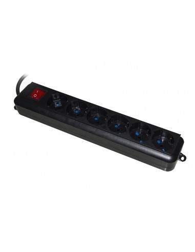 LINK LINK MULTIPRESA 6 PRESE UNIVERSALI ITA/SCHUKO 10/16 A - SPINA 16 A CON INTERRUTTORE NERA - MULTIPRESE | TecnoCARE.net Sabaudia, Latina, Terracina, San Felice Circeo e Pontinia