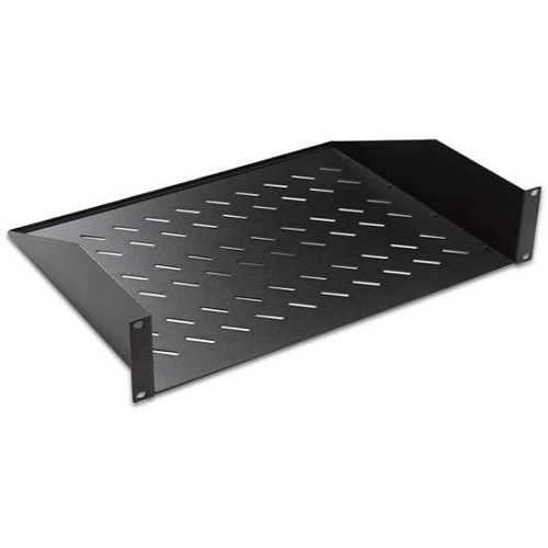 LINK RIPIANO PER ARMADIO 19 2 UNITA PROFONDITA 550 MM. (UNIVERSALE) 2 ATTACCHI (FRONTALI) COLORE NERO - ARMADI RACK ACCESSORI | TecnoCARE.net Sabaudia, Latina, Terracina, San Felice Circeo e Pontinia