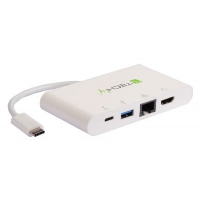 TECHLY Techly IADAP USB31-DOCK1 Adattatore USB-C a HDMI 4K, USB-A 3.0, RJ45 Gigabit, USB-C PD - PC | TecnoCARE.net Sabaudia, Latina, Terracina, San Felice Circeo e Pontinia