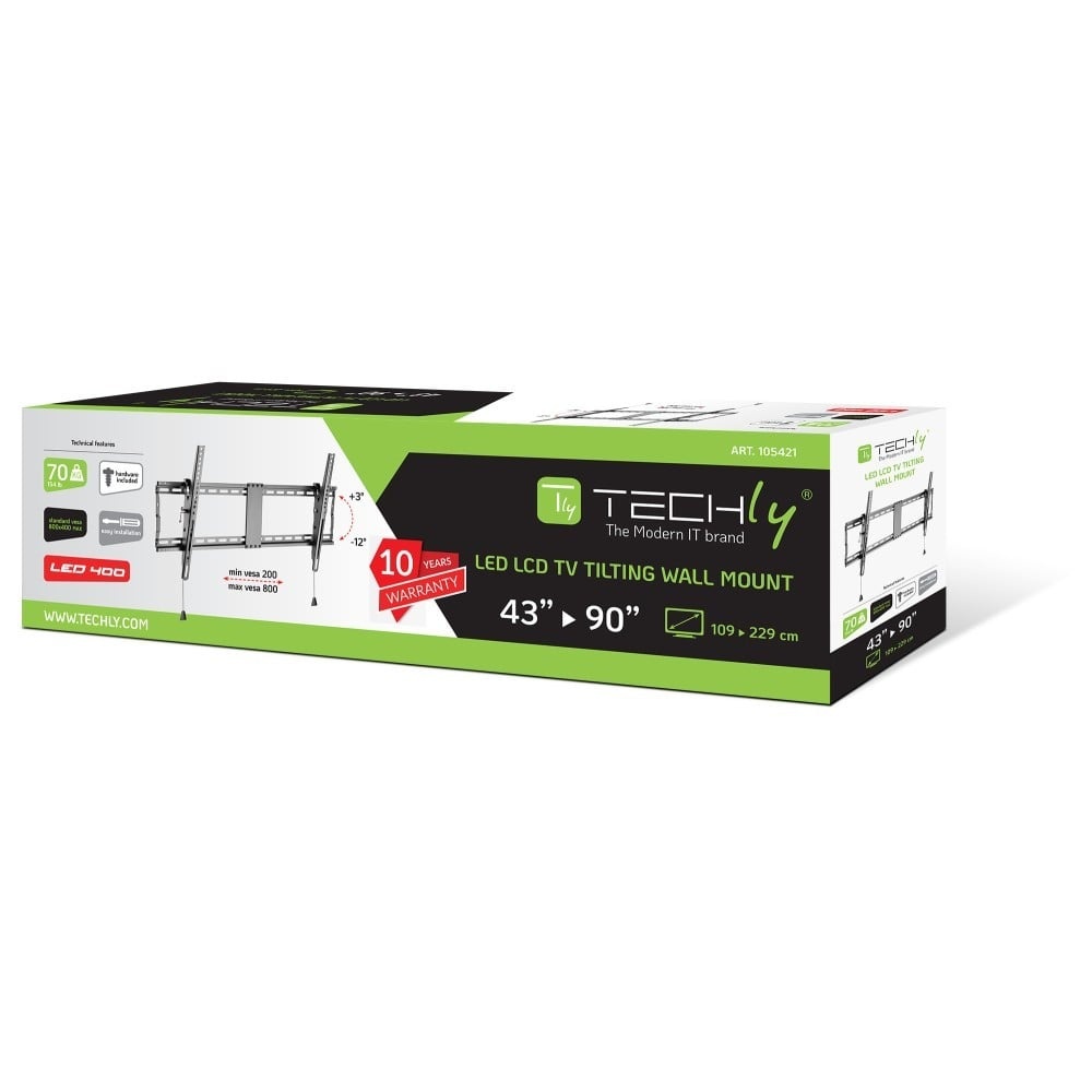 TECHLY Techly ICA-PLB 590 Supporto a parete per TV 43-90" LED/LCD 70kg inclinabile slim 49mm - ACCESSORI ED ELEMENTI PER APPARECCHIATURA AUDIO | TecnoCARE.net Sabaudia, Latina, Terracina, San Felice Circeo e Pontinia