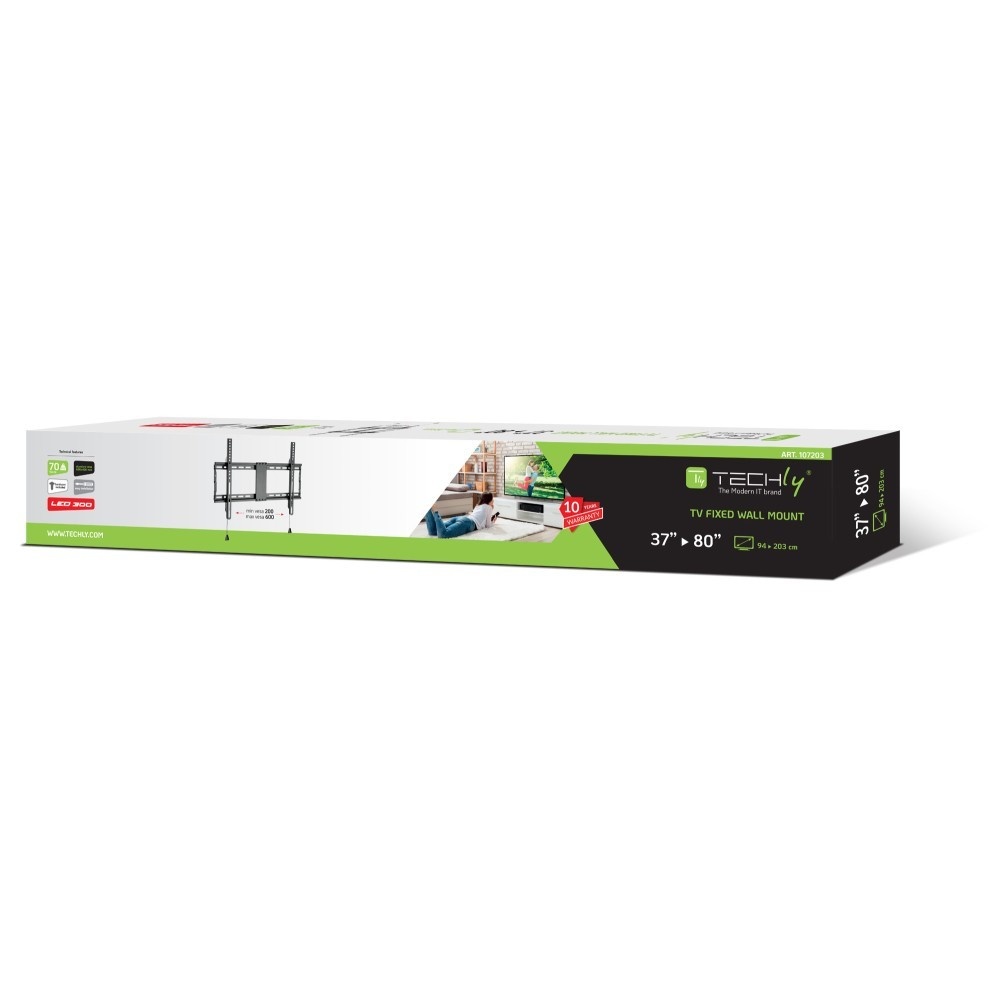TECHLY Techly ICA-PLB 946F Supporto a parete per TV 37-80" LED/LCD 70kg slim 29mm - ACCESSORI ED ELEMENTI PER APPARECCHIATURA AUDIO | TecnoCARE.net Sabaudia, Latina, Terracina, San Felice Circeo e Pontinia